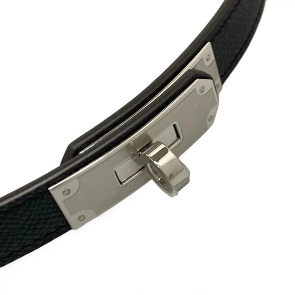 Auth HERMES Kelly Black Veau Epsom K Belt - Picture 2 of 5